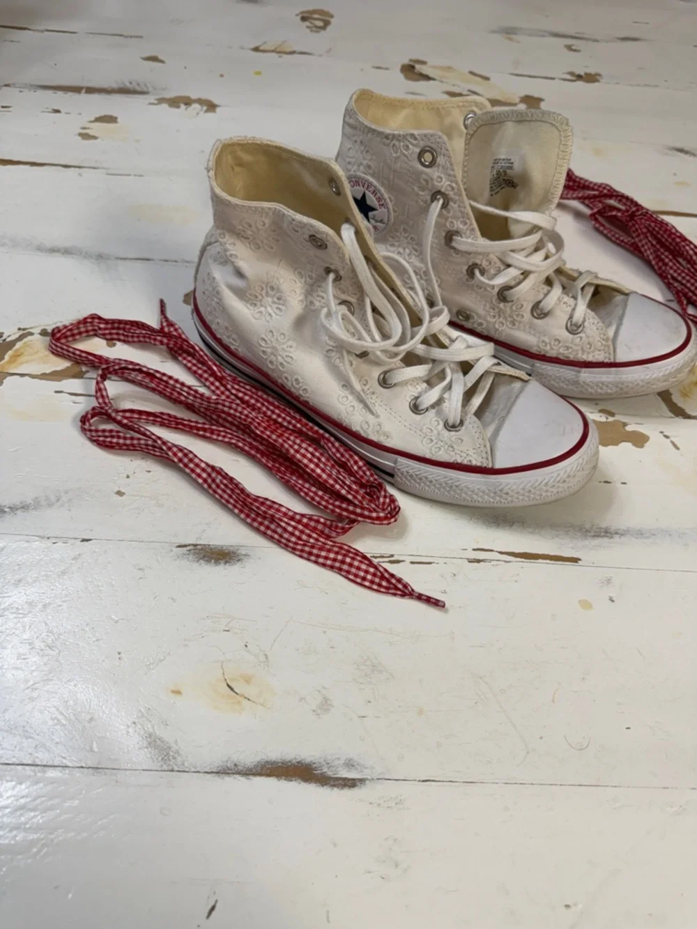 Converse Eyelet Gingham High Top Sneakers